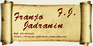 Franjo Jadranin vizit kartica